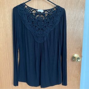 Anthropologie lace detail top